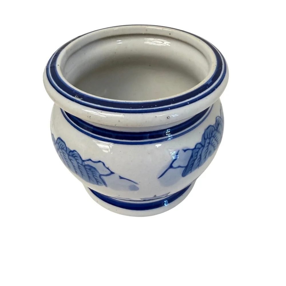 G.K.B. Delft Hand Painted Ginger Jar Holland Small Blue White Landscape Planter